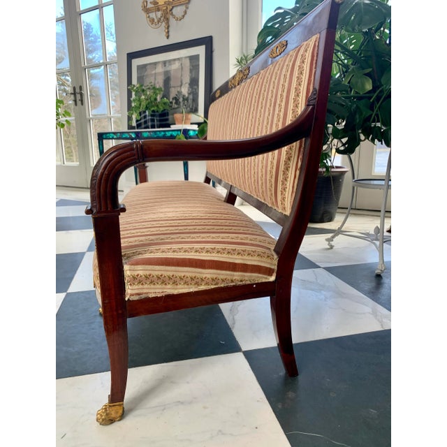 19th Century Empire Settee For Sale - Image 10 of 12