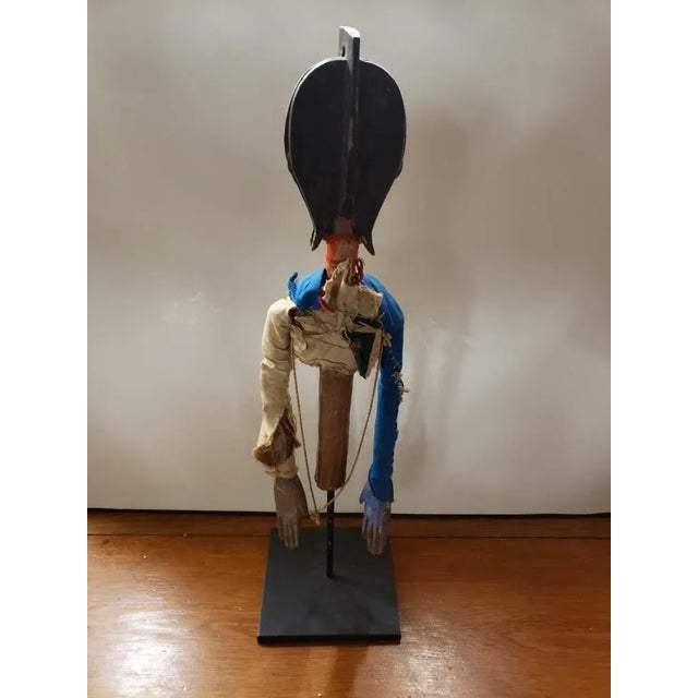 Mid 20th Century Mid 20th Century Bamana Sogo Bo Merekun Puppet From Mali on Metal Stand For Sale - Image 5 of 8
