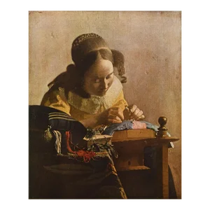 1954 After Jan Vermeer "The Lacemaker", Vintage Full-Color Print