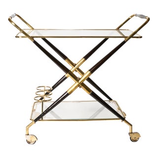 Italian Bar Cart in Style of Cesare Lacca, 1950s For Sale