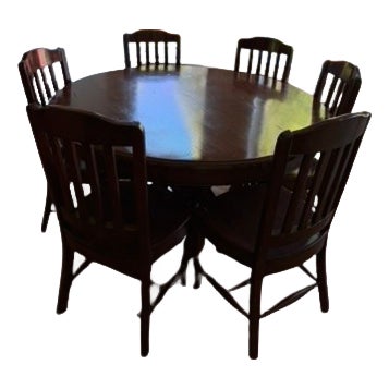 7 Piece Dining Table and Chairs Set For Sale