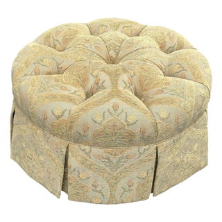 French Abusson Style Upholstered Skirted Ottoman by Pearson For Sale
