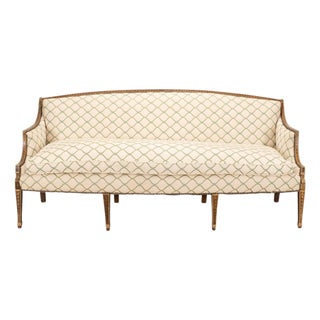 19th C. English Georgian Neoclassical Painted Cabriole Sofa For Sale