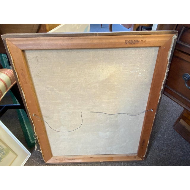 Mid 20th century surrealist oil painting. Impasto, Paint is applied extremely thick so much, some areas of the canvas are...