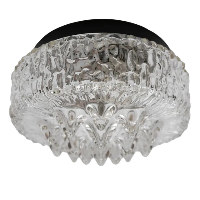 Clear Glass Icicles Flush Mount, Germany, 1960s For Sale