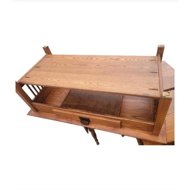 Country View Amish Handcrafted Arts & Crafts Mission Oak Coffee Table Cocktail Table For Sale - Image 9 of 10