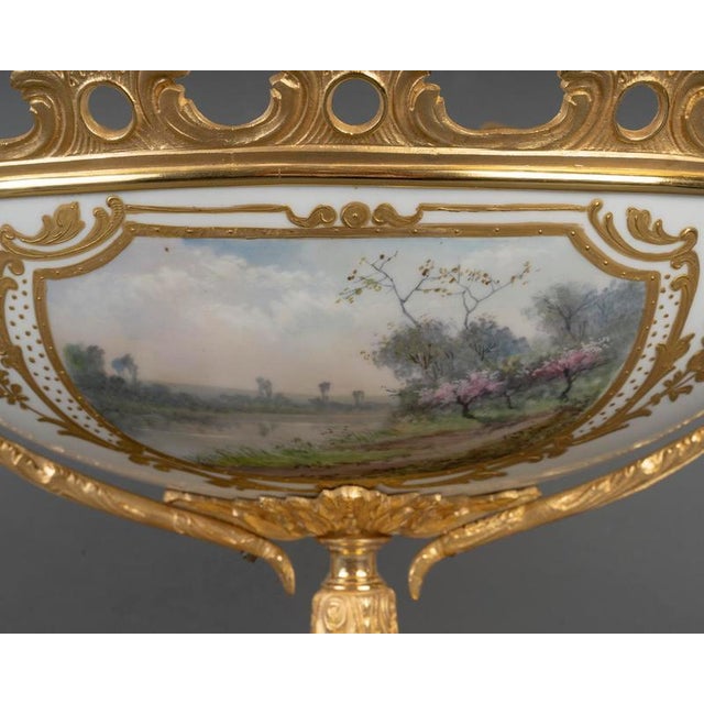 Painted Porcelain and Gilt Bronze Bowl For Sale - Image 9 of 11