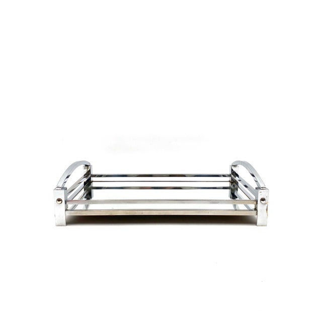 Jacques Adnet, Modernist Mirrored Tray, Maison Adnet, France 1940 /1950 For Sale - Image 13 of 18