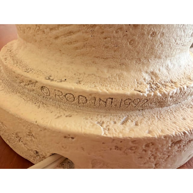 Postmodern 1992 Vintage Rodini Tropical Coastal Faux Coral Stone Table Lamp For Sale - Image 3 of 11