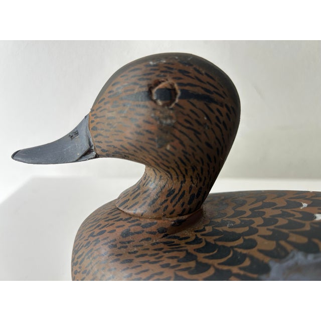 Vintage Decorative Green-Winged Teal Hen Duck Decoy For Sale - Image 4 of 11