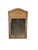 A tall vintage wicker wall mirror with a gently arched crest, broad woven upper panel, and braided border. The warm honey-...