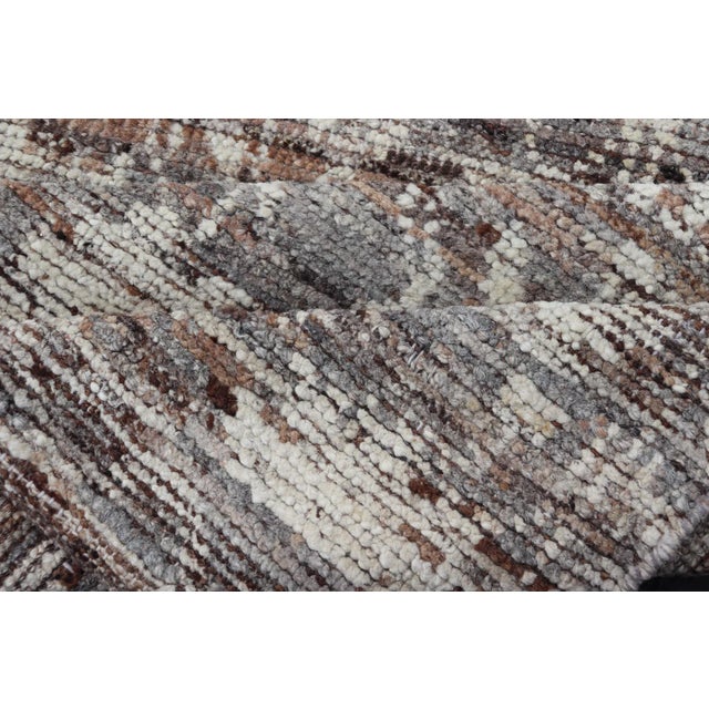 Keivan Woven Arts Modern Runner in Shades of Gray, Brown, Cream 3' X 12'1 For Sale - Image 10 of 11