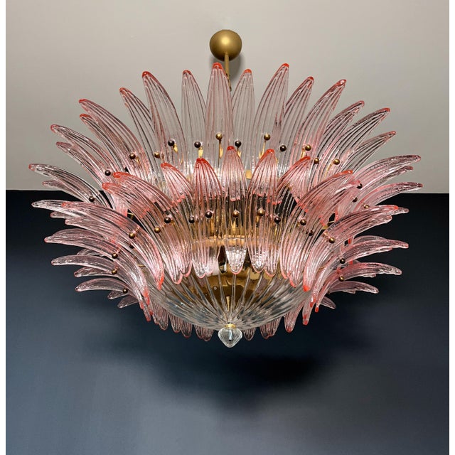 Murano Glass Palmette Chandelier, 1990s For Sale - Image 4 of 18