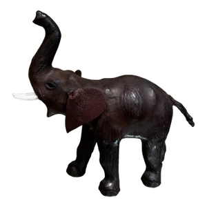 Mid-Century Modern Leather Elephant Table Sculpture, 1960s Style