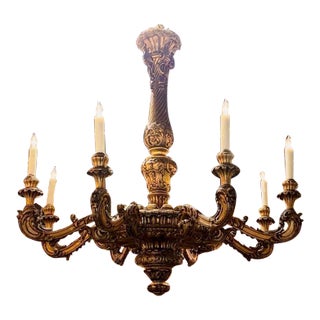 19th Century French Giltwood Chandelier For Sale