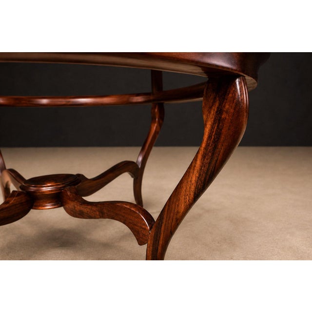 Circular Coffee Table in Caviúna Wood & Glass by Giuseppe Scapinelli, Brazil, 1950s For Sale - Image 14 of 18