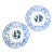 French Vintage Blue & White Transferware Plates, Pair For Sale