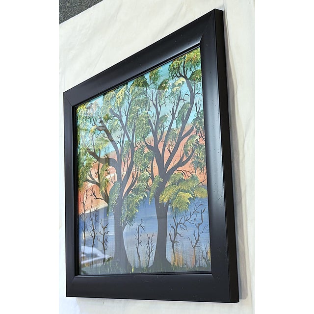 Original Signed and Framed Primitive Outsider Art Acrylic Painting on Canvas For Sale - Image 11 of 12