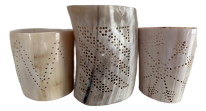 Three Ugandan Designed Ankole Candle Holders Manufactured In Uganda By Wied