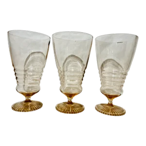 Vintage Pink Depression Glass Tumblers - Set of 3