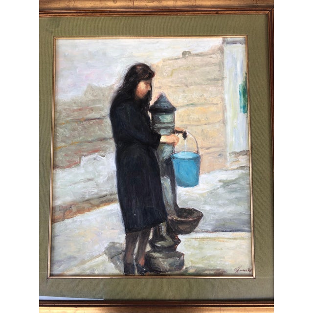 Salvatore Cippone, Woman at the Fountain, 1978, Oil on Canvas For Sale - Image 4 of 9