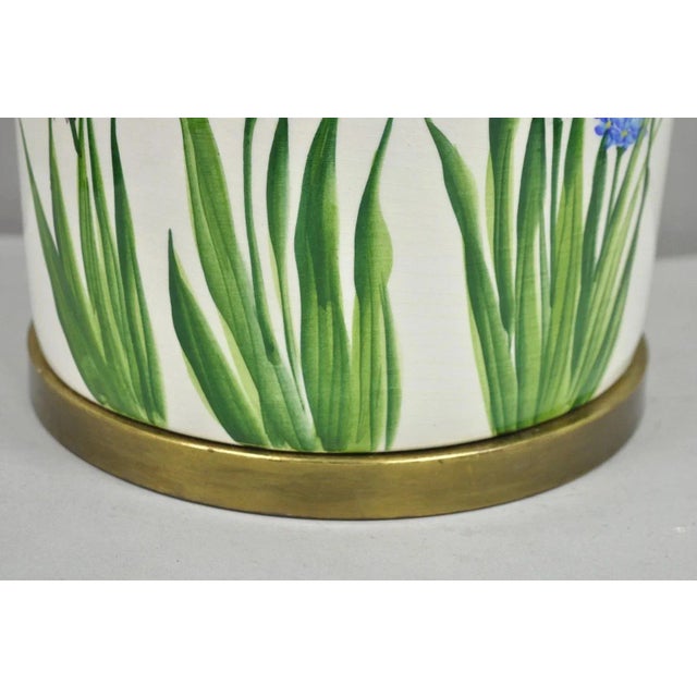 Late 20th Century Paul Hanson French Country Porcelain Jardiniere Butterfly & Flower Table Lamp For Sale In Philadelphia - Image 6 of 12