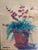 Vintage Original Still Life Potted Begonia Flower Oil Painting Signed For Sale - Image 4 of 8