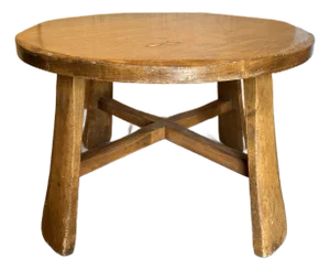 Brutalist Style Oak Side Table
