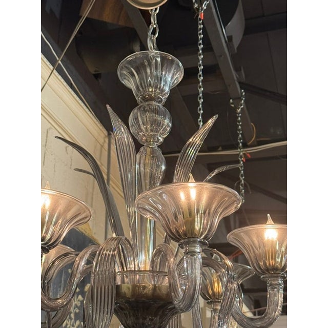 Modern Fume’ Murano Glass Chandelier For Sale - Image 4 of 6