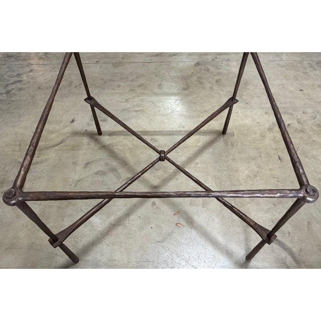 Giovanni Banci for Hermès Hammered Iron & Breccia Rossa Marble Table, Circa 1990 For Sale - Image 17 of 18
