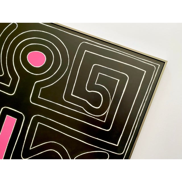 Black Keith Haring Estate Vintage 1999 Lithograph Print Framed Large Pop Art Poster " Untitled #8 " 1988 For Sale - Image 8 of 9