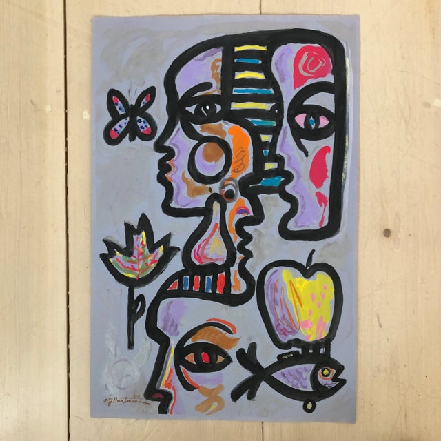 2000 - 2009 Original Contemporary Abstract E.J.Hartmann Pop Art Portrait Painting Signed For Sale - Image 5 of 5