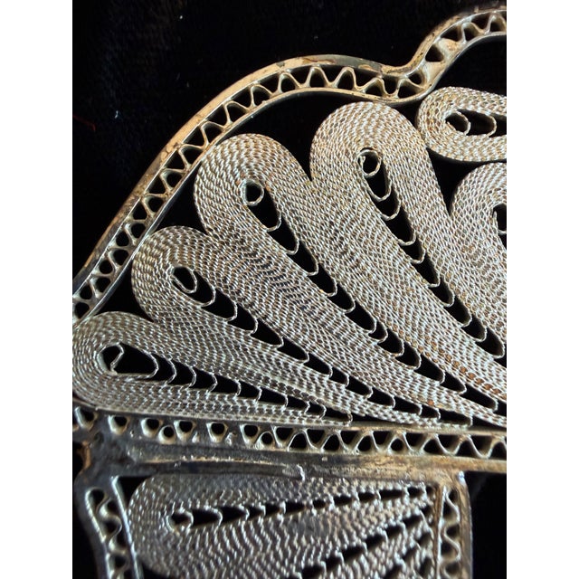 Vintage Persian Silver Filigree Wedding Frame For Sale - Image 11 of 13