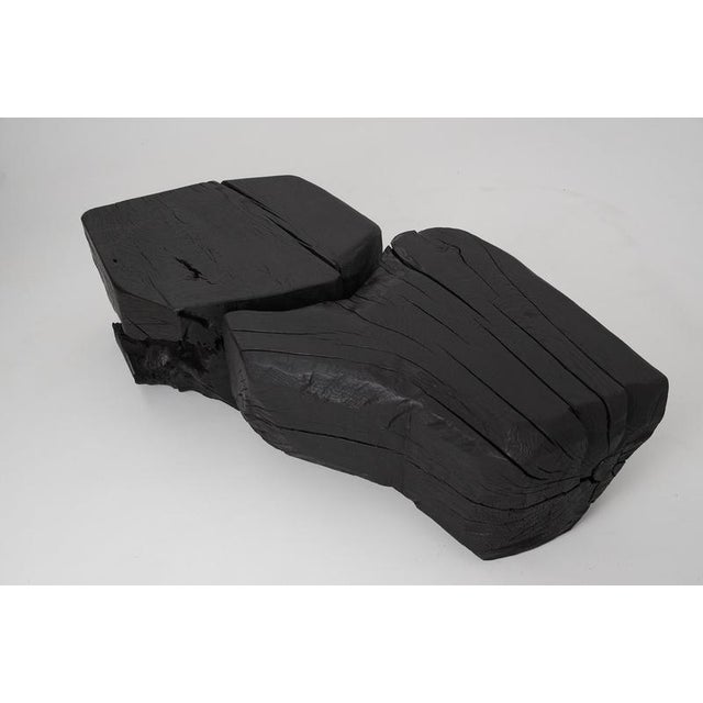 Sculptural Side Table in Burnt Black Wood by Logniture For Sale - Image 12 of 18
