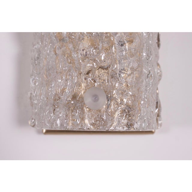 Metal Murano Vanity Ice Glass Sconces, 1970s, Set of 2 For Sale - Image 7 of 11