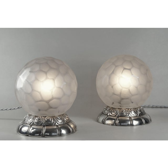 Art Deco French Art Deco Table Lamp by Genet Et Michon 1930 France - A Pair For Sale - Image 3 of 9