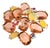 Schiaparelli Style Vintage Brooch Peach & Yellow Glass Stones Gold-Plated For Sale