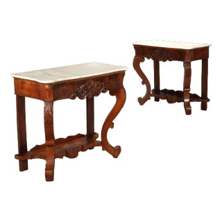 Louis Philippe Mahogany Console Tables, Set of 2 For Sale