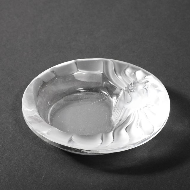 Vintage Lalique Tete De Lion Glass Dish For Sale - Image 10 of 15