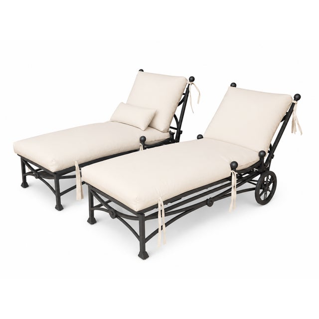 Modern Modern Patio Chaise Lounges- Pair For Sale - Image 3 of 3