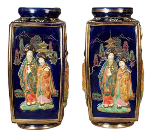 20th Century Japanese Ceramic Vases - A Pair