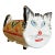 Vintage Italian Art Pottery Ceramic Cat Bank Mid Century Chipped For Sale