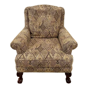 1990s Sherrill Furniture Vintage Tapestry Arm Chair