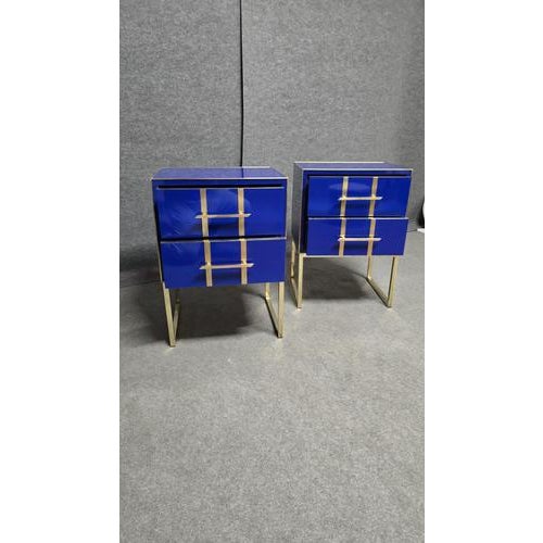 Blue Glass Bedside Tables by Justfurnituress, Set of 2 For Sale - Image 4 of 13