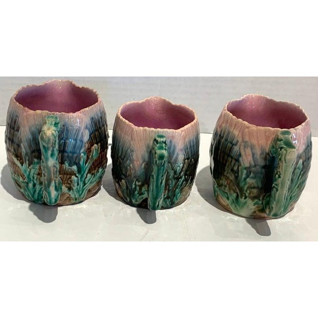 Late 19th Century Late 19th Century Collection of Six Etruscan Majolica Shell and Seaweed Pitchers For Sale - Image 5 of 13