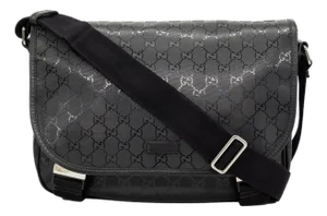 Gucci Glazed Black Gg Supreme Canvas Medium Crossbody Unisex Messenger Bag