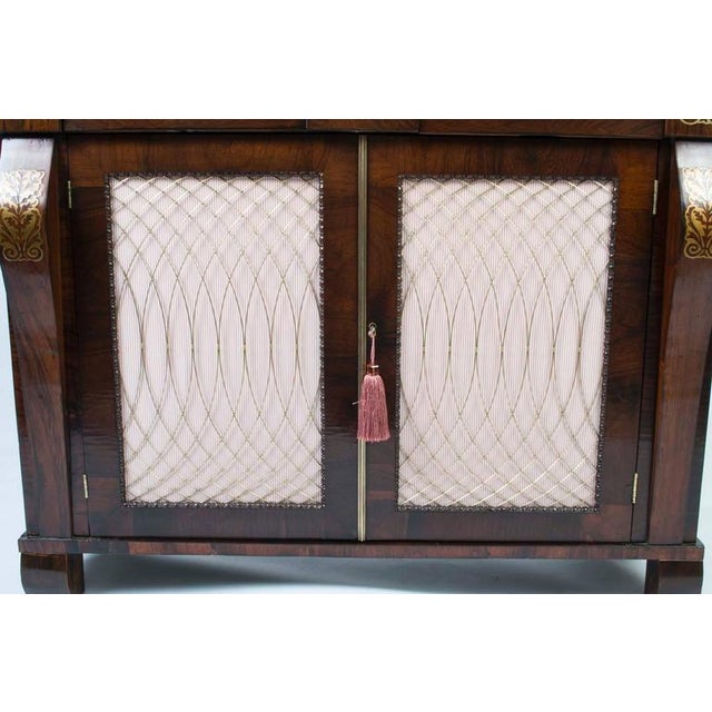 19th Century Regency Brass Inlaid Chiffonier Cabinet For Sale - Image 3 of 10