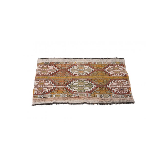 Mid-Century Modern Small Decorative Vintage Kilim Rug - 2`10″ X 4`3″ For Sale - Image 3 of 6