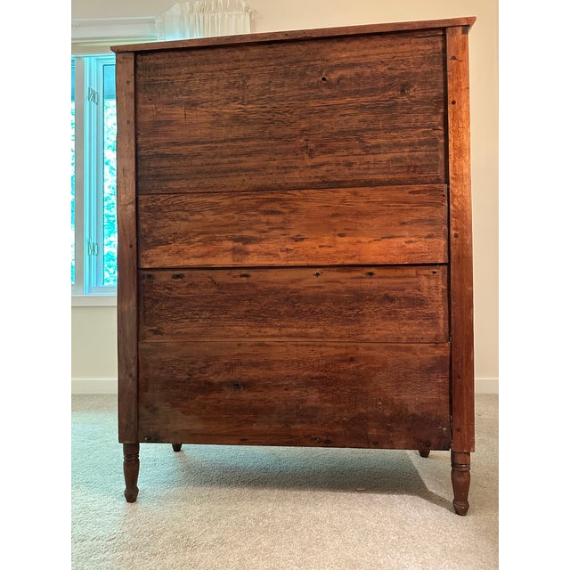 American Antique Walnut Pie Safe With Star & Vase Tins C. 1830 For Sale - Image 3 of 12