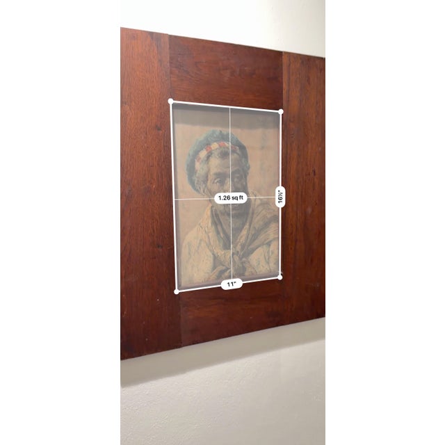 Henry Mosler - Original Portrait Painting - “Man in Striped Headwrap” - Gouache on Paper c.1890-1910 For Sale - Image 9 of 12